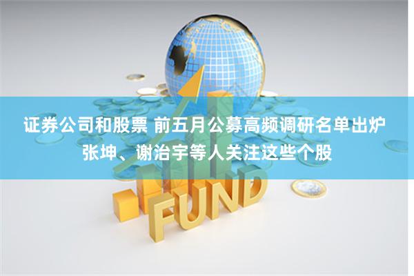 证券公司和股票 前五月公募高频调研名单出炉 张坤、谢治宇等人关注这些个股